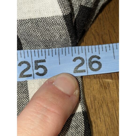 Andree By Unit Size 1X Mix Pattern Button Up Top Black Gray Gingham Check Plaid - Picture 9 of 10